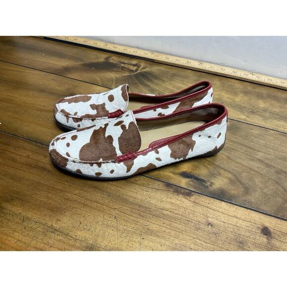 Vaneli Brown Cow Fur Leather Muki Slip-On Casual Shoe Women 7.5 - Picture 1 of 10